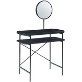 [en.casa] Schminktisch Hjelmeland mit Spiegel 129x80x44 cm Schwarz