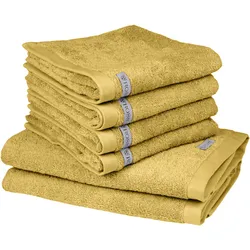 ROSS Handtuch Set »Sinfonie«, Set, 6 tlg., Frottier, beinhaltet: Handtücher und Badetücher ROSS senf