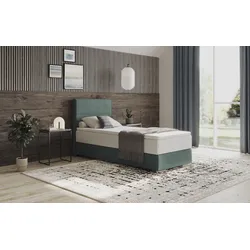 Boxbett MR. COUCH "Stratus 2", blau (velvet 87 petrol), B:97cm L:211cm, 100% Polyester, Komplettbetten, Boxspringbett, inkl. Bettkasten und Matratze