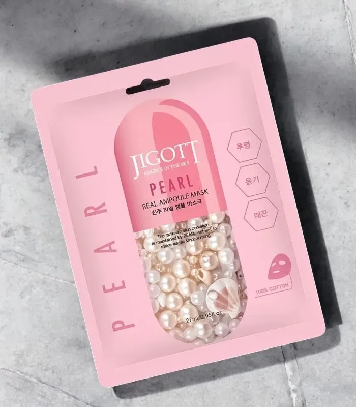 Jigott Pearl Real Ampoule Mask – pflegende Gesichtsmaske 27 ml