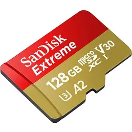 SanDisk Extreme microSDXC UHS-I U3 A2 V30 + SD-Adapter 128 GB