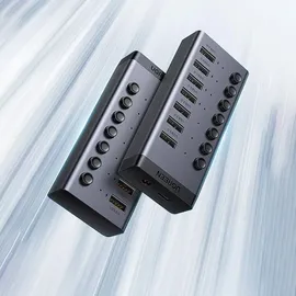 UGREEN USB-C auf 7-Port USB-A 3.0 Hub DC 12v Grau