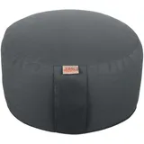 Yogimudra Ersatzbezug für Yogakissen – Rundkissen mit Kordelzug (Ø33 cm x 17 cm, 1 Stück) – 100% Baumwolle (Grau)