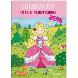 TESSLOFF 378864433 Glitzerzauber Malbuch. Prinzessinnen