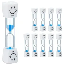Relaxdays Sanduhr Zähneputzen 100 x Weiß/Blau/Transparent