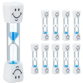 Relaxdays Sanduhr Zähneputzen 100 x Weiß/Blau/Transparent