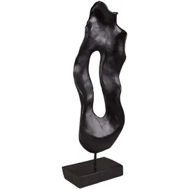 deluke Deko-Skulptur NOÉ Teak Schwarz 78x14x33cm Dekoration Wohnzimmer Büro