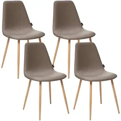 Wellhome 4er-Set Esszimmerstühle mit Polsterung Well Home in Braun