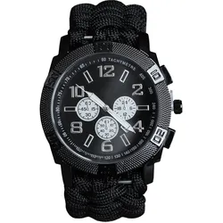 Mil-Tec Armbanduhr Paracord schwarz, Größe L