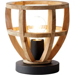 Brilliant Tischleuchte Matrix Nature holz hell schwarz E27 max. 60W