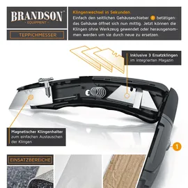 Brandson Teppichmesser Cuttermesser schwarz