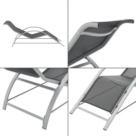 [en.casa] Binetto Set 3-tlg. Grau/Schwarz