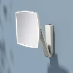 Keuco iLook-move Kosmetikspiegel eckig, mit Beleuchtung und Wippschalter, Kosmetikspiegel, edelstahl finish