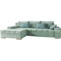 Mirjan24 Ecksofa Mintgrün, 6-Sitzer, Ottomane links,L-Form, 310x175 cm, Wohnzimmer, Sofas & Couches, Wohnlandschaften, Ecksofas