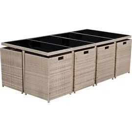 vidaXL Garten-Essgruppe 13-tlg. beige