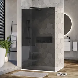 Bernstein Duschabtrennung Walk-In Nano Echtglas 10mm graues Glas 100cm