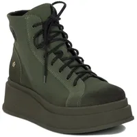 Zamsz-Stiefel Mit Massiver Plateausohle Maciejka 06309-24 Olivfarbene  39 - Grün - 39