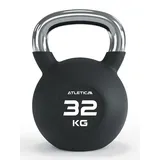 ATLETICA Kettlebells | 4-32 kg |Gummierte Kugelhantel mit Chromgriff | Hochwertige Stahllegierung | Studioqualität | Funktionelles Ganzkörpertraining Gewicht 32kg
