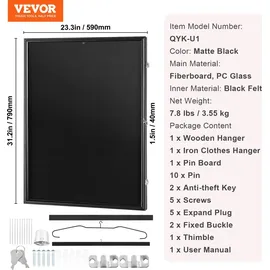 Vevor Trikot-Präsentationsrahmen schwarz 59x79 cm 2er Set
