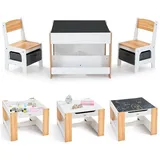 BABY VIVO Kindersitzgruppe Mia mit Tisch und 2 Stühlen aus Holz