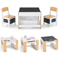 BABY VIVO Kindersitzgruppe Mia mit Tisch und 2 Stühlen aus Holz