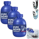 Rohrreiniger-Bombe, 300 g Rohrreiniger, extrem stark, kraftvoller Abflussreiniger für Spüle und Abfluss, starker Rohrausbagger, professioneller Drain Cleaner für den Außenbereich, Küche (Blue 3pcs)