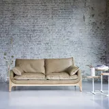 Sofa aus hochwertigem Leder und massivem Eichenholz Woodnest Cheyenne