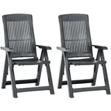 vidaXL Verstellbare Gartenstühle 60 x 61 x 109 cm anthrazit 2 St. 48768