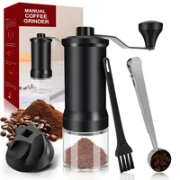 Hossom Externer Verstellbarer Manuelle Kaffeemühle, Manuelle Kaffeemühle mit Keramik-Kegelmahlwerk, 30 Verstellbarer Mahlgrad, Ideal für Aeropress, Espresso, Pour Over, French Press und Moka-Kännchen