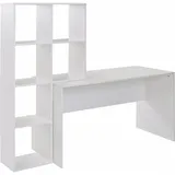 FineBuy Schreibtisch mit Regal Weiß
