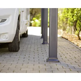 CANOPIA Carport Alpine 4,35 x 3,59 m grau inkl. Regenrinne