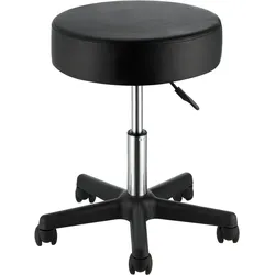 VEVOR Rollhocker mit Rollen, 181 kg Gewichtskapazität, Höhenverstellbar, Hocker mit Ultradickem Sitzkissen, Drehhocker für Salon, Bar, Zuhause, Büro, Medizin, Massage, Schwarz