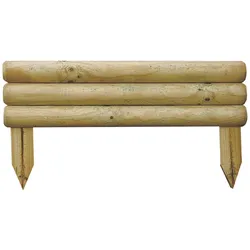 Beeteinfassung 55x15cm Halbrundhölzer aus Kiefernholz, Beetumrandung