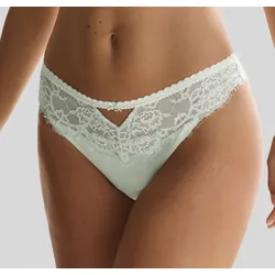 String LASCANA "Alana", Damen, Gr. 44/46, grün (mint), Obermaterial: 56% Polyamid, 32% Seide, 12% Elasthan, Unterhosen, aus floraler Spitze und edler Qualität mit hohem Seidenanteil