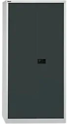 Bisley Flügeltürenschrank Stahl 4 Fachböden abschließbar 914 x 400 x 1.950 mm Anthrazit, Hellgrau