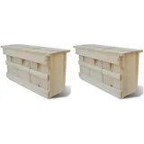 vidaXL Spatzenhaus 2 Stk. Holz 44 x 15,5 x 21,5 cm