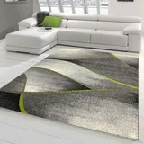 Teppich-Traum moderner Wohnzimmer Teppich Wellen Design in grün grau anthrazit - pflegeleicht Größe 140x200 cm