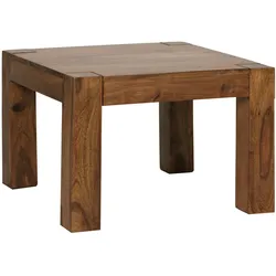 KADIMA DESIGN Couchtisch Massiv-Holz Sheesham 60 cm breit Wohnzimmer-Tisch Design dunkel-braun Landhaus-Stil