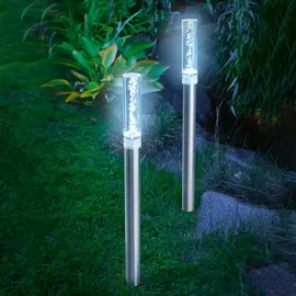 esotec Zeitlose Solar Leuchtstäbe Twin im 2er-Set Luftblasen wetterfest 102064