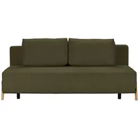 Niels Andersson Schlafsofa, Olivgrün, Textil, Eiche, Hartholz, 2-3-Sitzer, Füllung: Komfortschaum, Silikon, 211x88x102 cm, Stoffauswahl, Liegefunktion, Schlafen auf Sitzhöhe, Wohnzimmer, Sofas & Couches, Schlafsofas, Schlafsofas mit Bettkasten