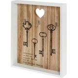 Myflair Möbel & Accessoires Schlüsselkasten »Saltrass, weiß«, Schlüsselbrett, mit 3 Haken & Schriftzug, weiß