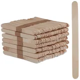Relaxdays Eisstiele aus Holz, 900 Stück, Holzstäbchen, Basteln, Backen, DIY Eis am Stiel, H x B: 11 x 1 cm, Natur