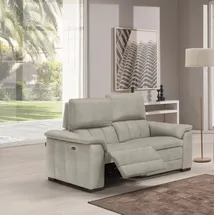Egoitaliano 2-Sitzer Capucine hoher Sitzkomfort, erstklassiger Relaxkomfort, elegant, wahlweise mit elektrisch oder manuell verstellbarer Relaxfunktion grau
