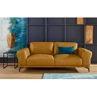 W.SCHILLIG 2,5-Sitzer montanaa Designsofa mit erstklassigem Sitzkomfort, Federkern, mit Metallfüßen in Bronze pulverbeschichtet, Breite 212 cm gelb