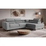 OTTO home Ecksofa OTTO HOME "AADEN Schlafsofa 254 cm - OTTO. Verlässliche Qualität.", grau, B:254cm H:90cm T:199cm, 100% Polyester, Sofas, Ecksofa, mit Bettfunktion, Bettkasten, Kopfstützen, rechts/links bestellbar
