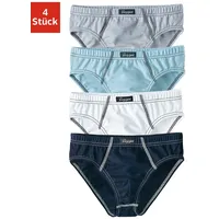 LE JOGGER Slip 4 Stk. Blau / Grau / Weiß 92
