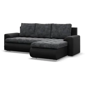 mebligo Eckcouch 3-Sitzer Textil Schwarz