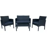 Hti-Living Outdoor Möbel 4-teiliges Set Zita anthrazit/grau Loungeset