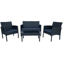 Hti-Living Outdoor Möbel 4-teiliges Set Zita anthrazit/grau Loungeset