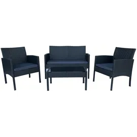 Hti-Living Outdoor Möbel 4-teiliges Set Zita anthrazit/grau Loungeset